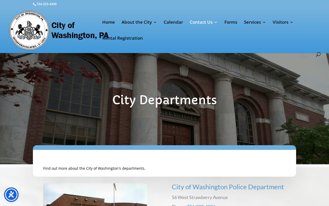 Washington City Police Department Washington County booking-record contact